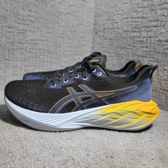 Asics Novablast 4 Men's Size 13 Black Blue Running Sneaker Shoes 1011B693 - Picture 1 of 10